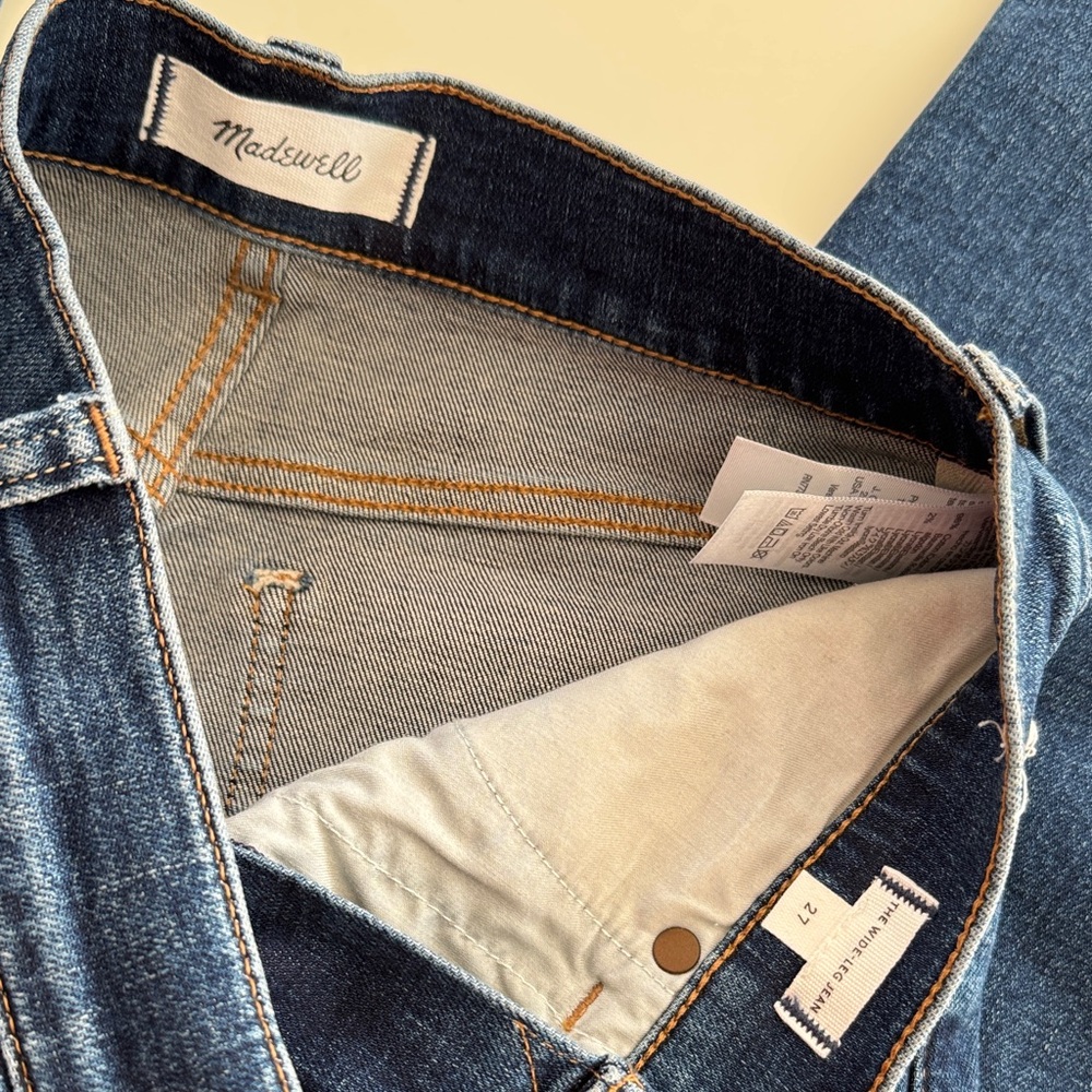 Madewell Dark Blue Wide Leg Jeans - Picture 3 of 3